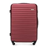 WITTCHEN Stabiler Großer Koffer Trolley Koffer Reisekoffer Rot ABS Hartschalen Trolley 4 Rollen...