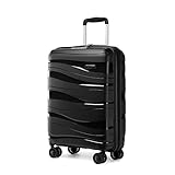 KONO Koffer Trolley 55cm Reisekoffer Leicht Hartschalenkoffer mit TSA Schloss Zwillingsrollen...