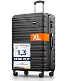 Travely Polycarbonat Koffer Groß 77cm XL - 100L Innenvolumen - 158cm Gurtmaß, sehr robuster...