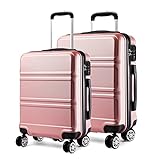 KONO Koffer Trolleys Handgepäck 55cm Leicht Hartschalenkoffer Reisekoffer mit 4 Rollen und TSA...