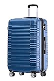 BEIBYE Zwillingsrollen Reisekoffer Koffer Trolleys Hartschale M-L-XL-Set (Blau, M)
